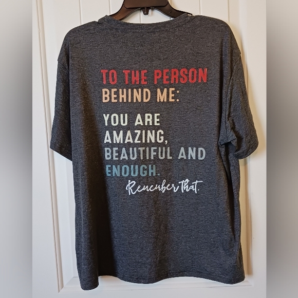 "YOU MATTER" 2XL Gray Short Sleeve T-shirt NWOT Front And Back Graphic - Picture 3 of 11